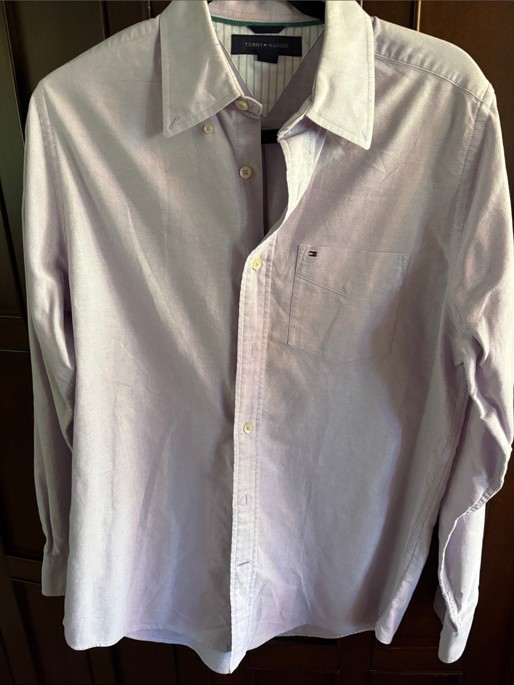 Tommy Hilfiger Men's Light Lavender Long-Sleeve Dress Shirt